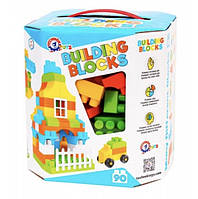 Детский конструктор ТехноК Building Blocks 90 деталей голубой 6573