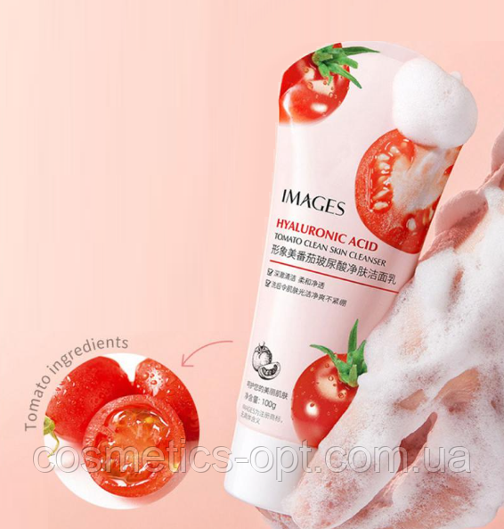 Пінка для вмивання з томатами та гіалуроновою кислотою Images Tomato Hyaluronic Acid Facial Cleanser, 100 g