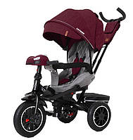 Велосипед коляска дитячий триколісний TILLY CAYMAN з пультом і посиленою рамою T-381/7 Червоний льон