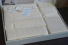 Комплект постільної білизни First Choice Deluxe Satin 200х220 New Trend Cream, фото 4