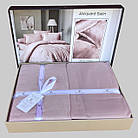 Постільна білизна Jacquard Satin 200х220 Herra Powder, фото 2