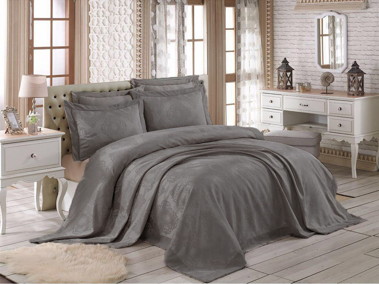 Покривало Gardines 240х260 см Miray Сірий, фото 1