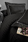 Комплект постільної білизни First Choice Deluxe Satin 200х220 Novel Line Black, фото 2