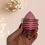 Спонж для макіяжу на металевій підставці, рожевий, фото 3