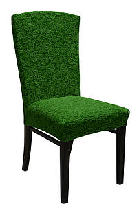 Жакардові чохли на стільці без спідниці Зелений