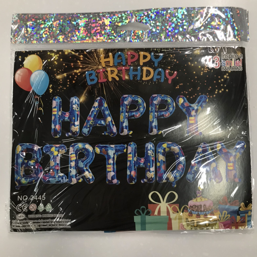 Фольгований напис Happy Birthday в асортименті, фото 1