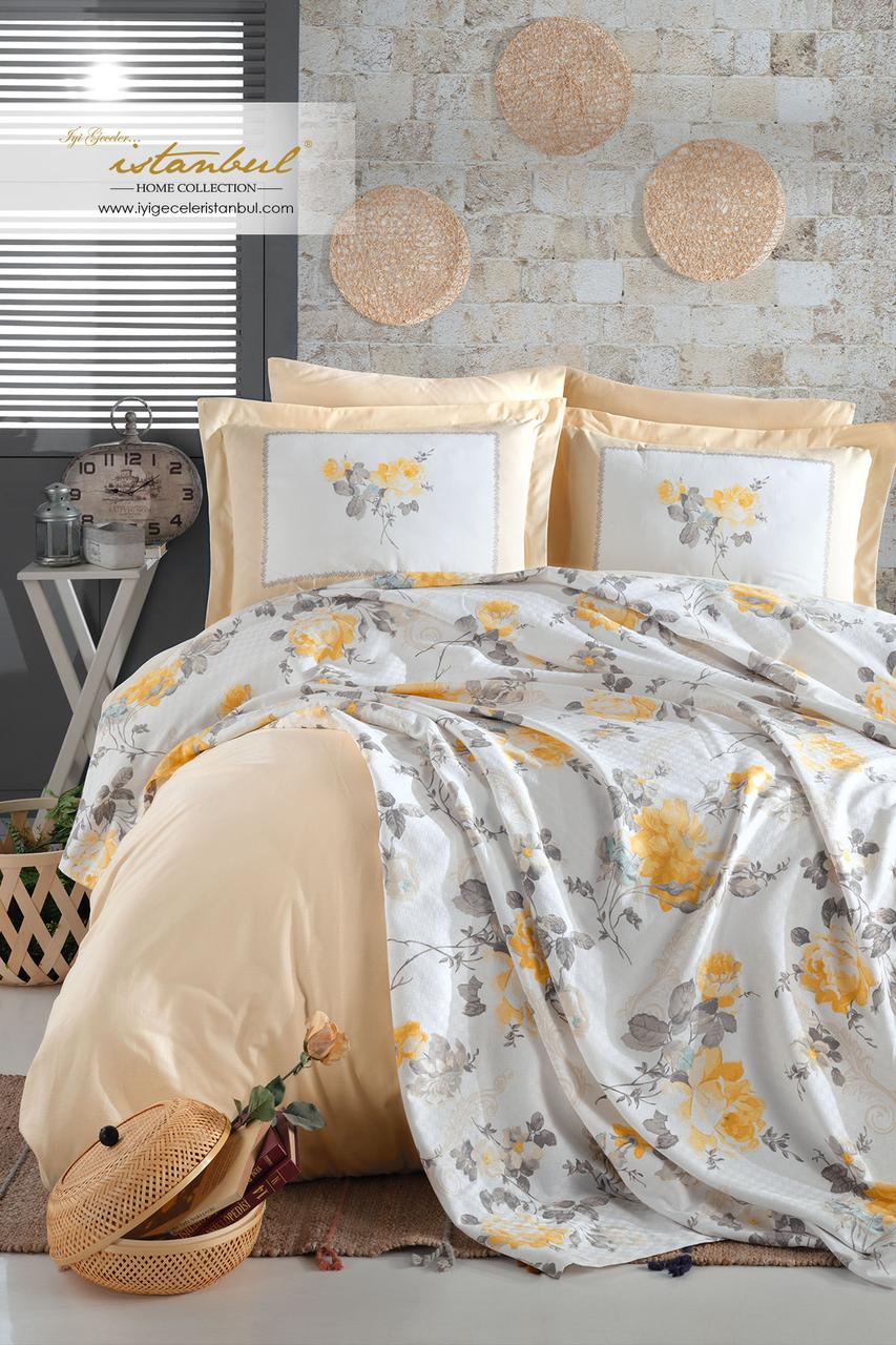 Постільна білизна Istanbul 220×240 Jardin parfum з діфузором і пледом, Sari