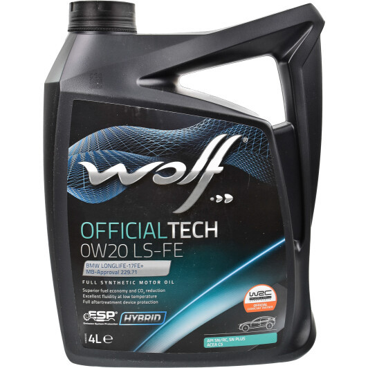 Wolf Officialtech LS-FE 0W-20 4 л, (8339370) моторна олива, фото 1