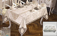 Подарочный набор для сервировки стола Selin Gamze Set 160×220 см в сундуке кремовая