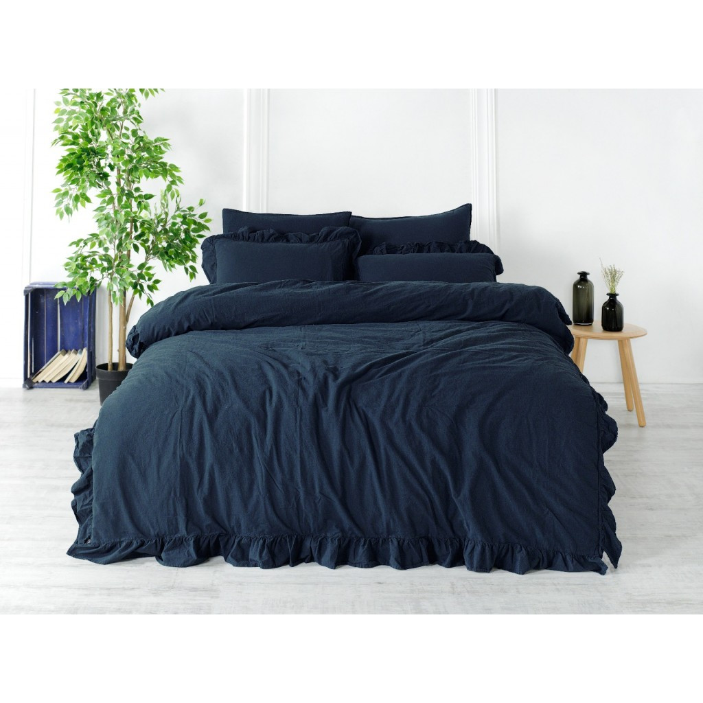 Постільна білизна Limasso Stonewashed Exclusive Ranforce 160 х 220 см Dress Blue, фото 1