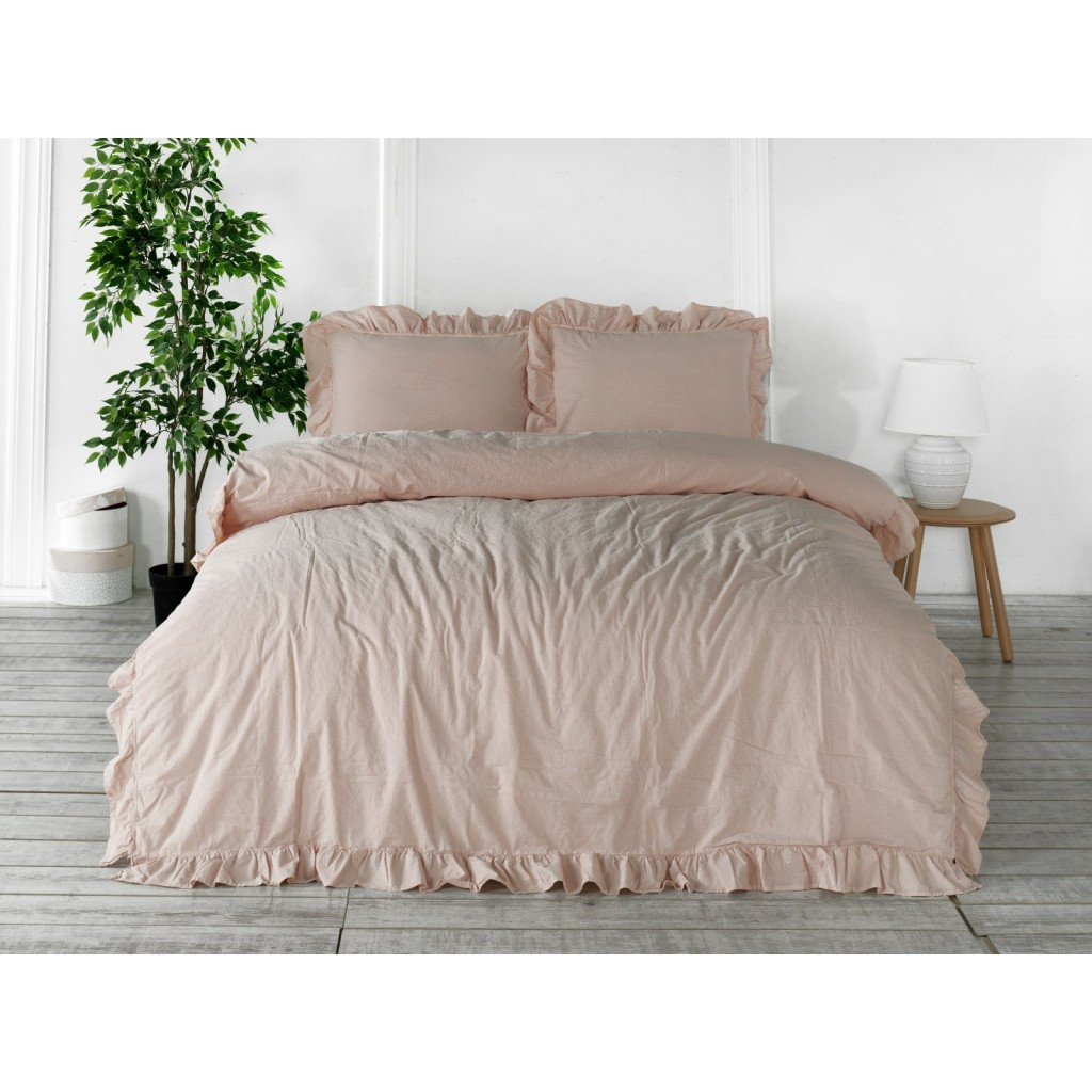 Постільна білизна Limasso Stonewashed Exclusive Ranforse 200 х 220 см Camello Roses, фото 1