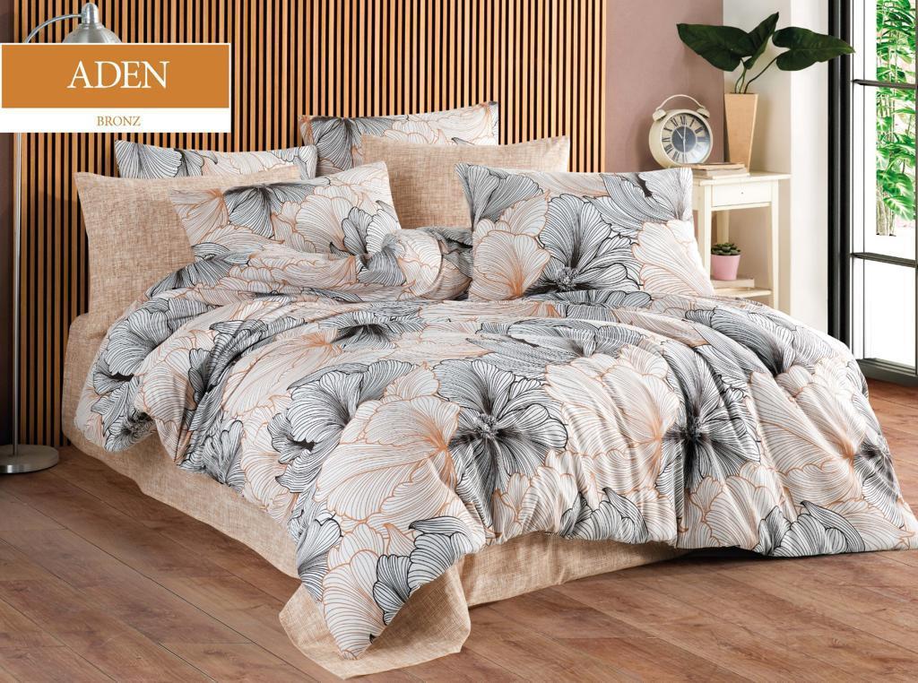 Постільна білизна EVA Ranforce 160 х 220 см. Aden Bronz, фото 1