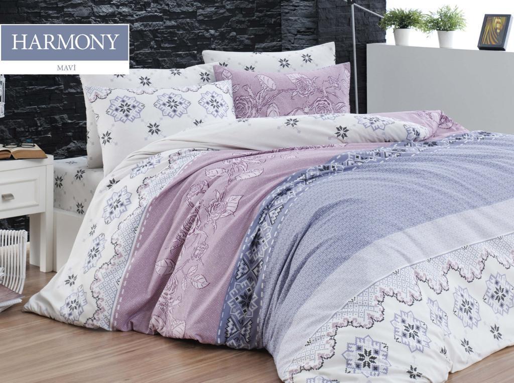 Постільна білизна EVA Ranforce 200 х 220 см. Harmony Mavi