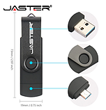 USB OTG флешка JASTER 64 Gb USB type-c Колір Фіолетовий для телефону і комп'ютера, фото 5