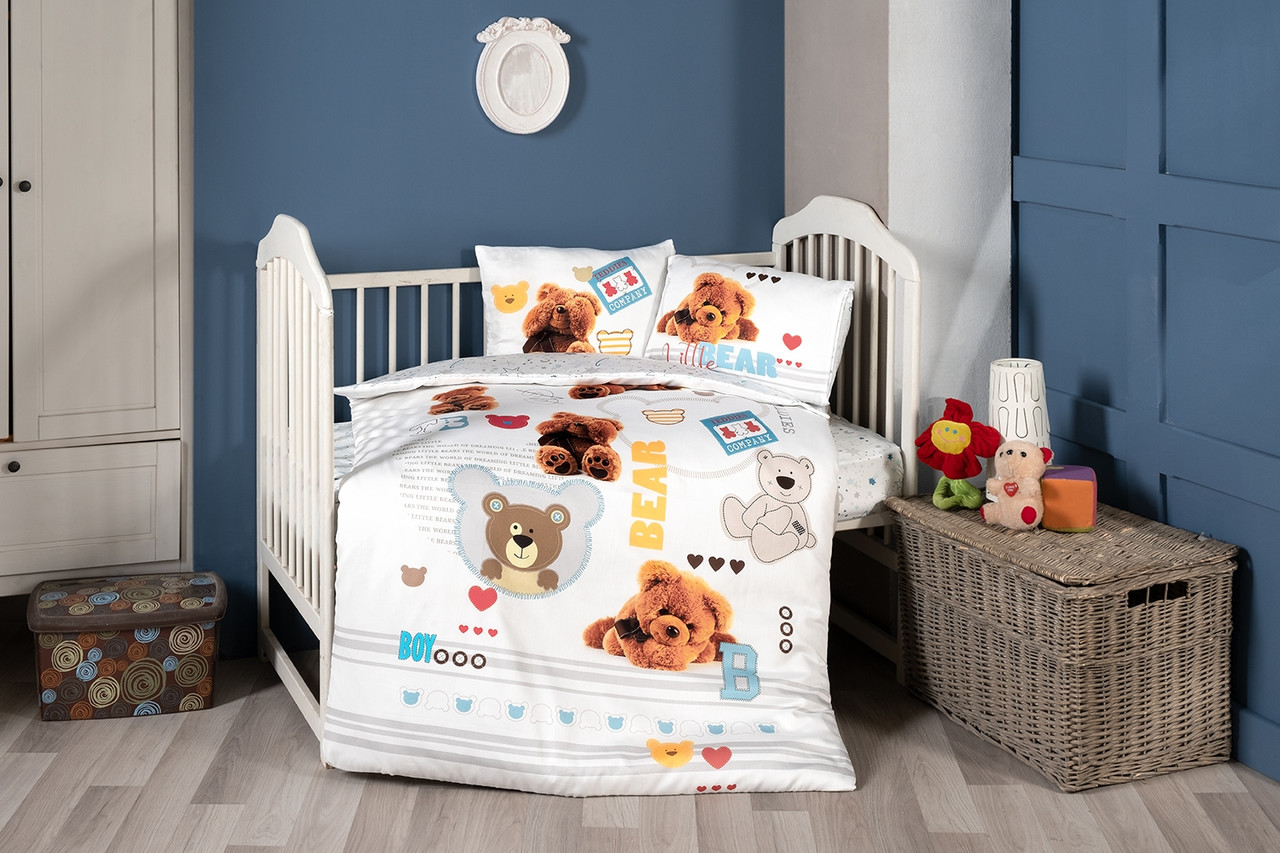 Постільна білизна для новонароджених First Choice Baby Digital Satin 100х150 см. Bear, фото 1