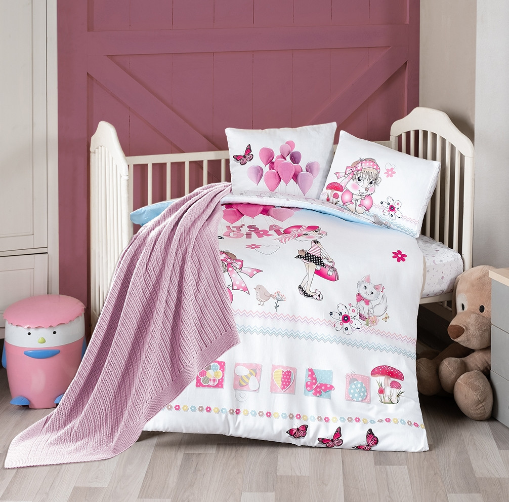 Дитячий комплект постільної білизни з пледом First Choice Baby Digital Satin Nirvana 100х150 см. Lunda