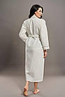 Жіночий довгий халат Nusa 4250 вафельний кремовий XL, фото 3