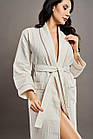 Жіночий довгий халат Nusa 4250 вафельний кремовий XL, фото 7