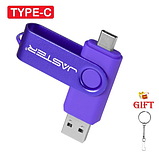 USB OTG флешка JASTER 64 Gb USB type-c Колір Фіолетовий для телефону і комп'ютера, фото 2