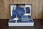 Комплект постільної білизни First Choice Deluxe Satin 160х220 см сімейний Novel Line Denim, фото 3