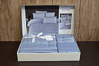 Комплект постільної білизни First Choice Deluxe Satin 200х220 New Trend Dusty Blue, фото 3