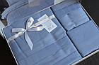 Комплект постільної білизни First Choice Deluxe Satin 200х220 New Trend Dusty Blue, фото 5