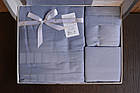 Комплект постільної білизни First Choice Deluxe Satin 200х220 New Trend Dusty Blue, фото 6