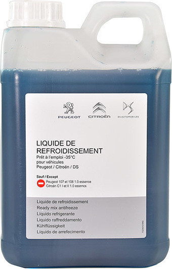 Citroen/Peugeot Antifreeze синьо-зелений -35 °C, 2 л (1637756380) готовий антифриз, фото 1
