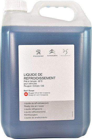 Citroen/Peugeot Antifreeze синьо-зелений -35 °C, 5 л (1637756480) готовий антифриз, фото 1