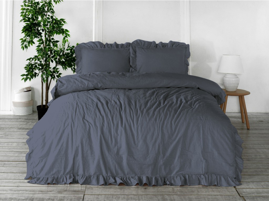 Постільна білизна Limasso Stonewashed Exclusive Ranforse 200 х 220 см Natural Grey