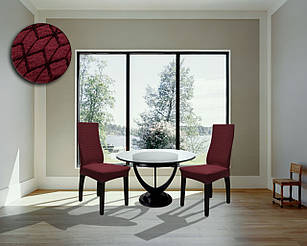 Жакардові чохли на стільці без спідниці 2шт., з текстурою, Червоні