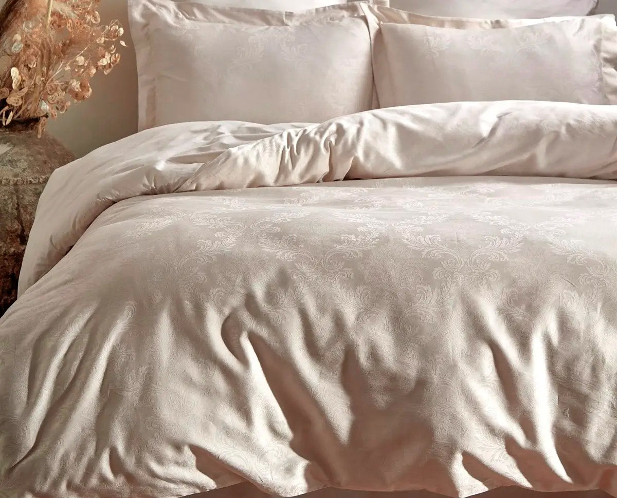 Постільна білизна Limasso Jacquard Ranforse 200 х 220 см Hoten Cream