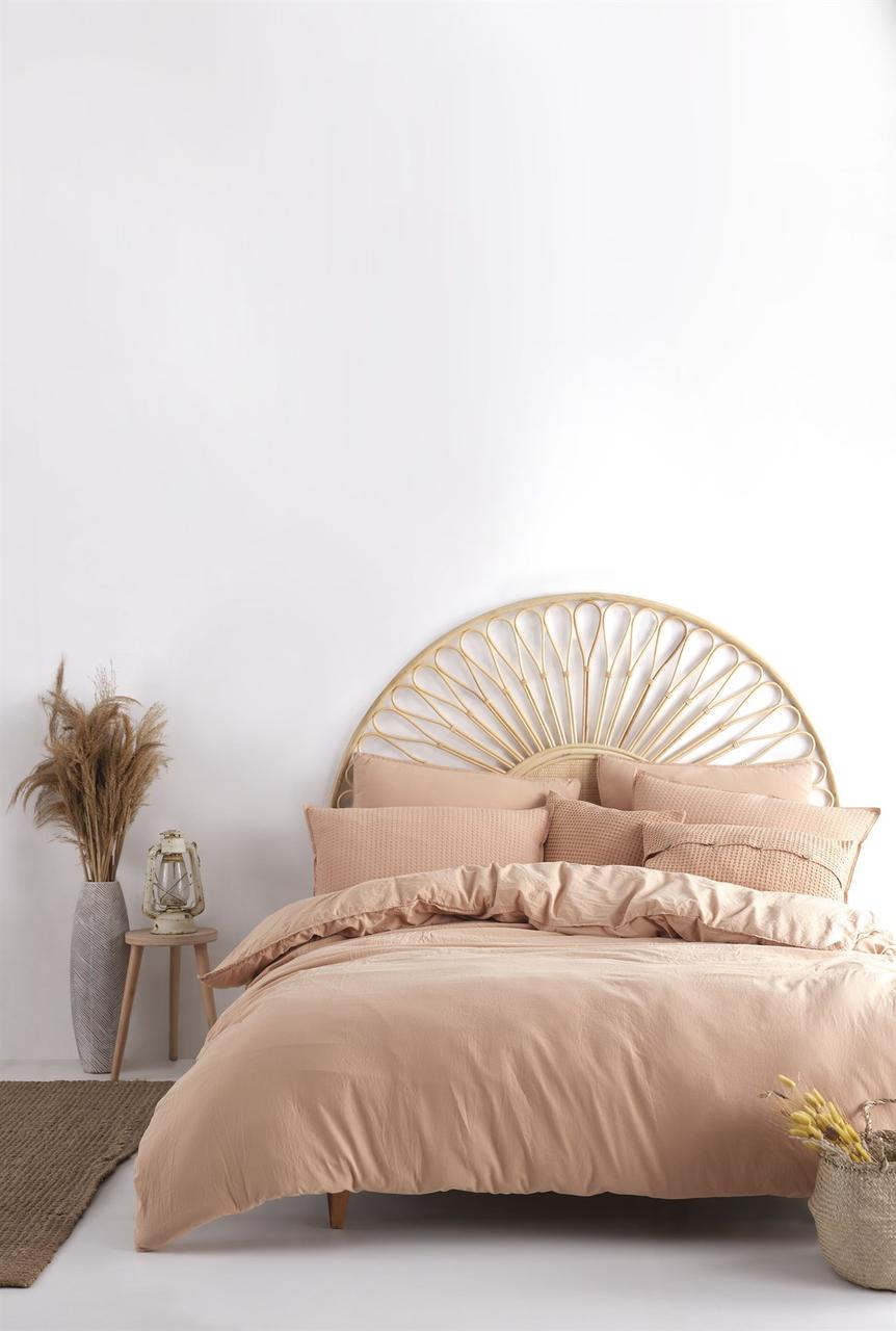 Постільна білизна Limasso Stonewashed Ranforse 200 х 220 см Toast, фото 1