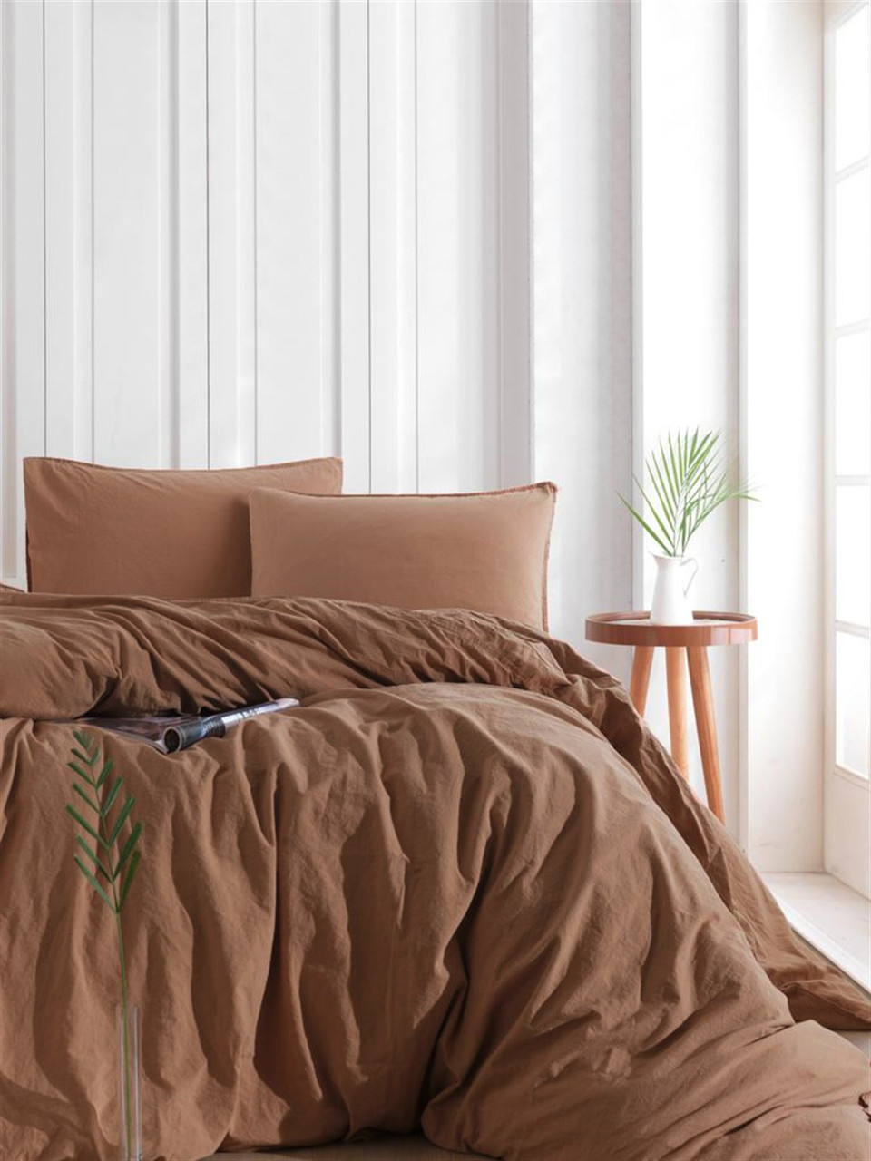 Постільна білизна Limasso Stonewashed Ranforse 160 х 220 см Cinnamon Stix, фото 1