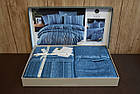 Постільна білизна La Romano Premium Satin 200×220 Talya Blue, фото 4