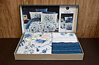 Постільна білизна La Romano Premium Satin 200×220 Madena Blue, фото 3