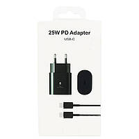 Зарядний пристрій Fast Charging(25W) 1USB type-C + Кабель Type-C чорний