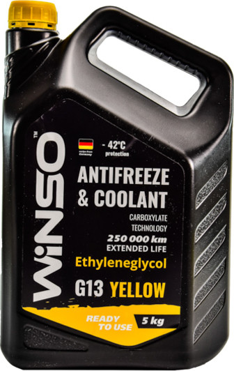 Готовий антифриз Winso G13 жовтий -42 °C, фото 1