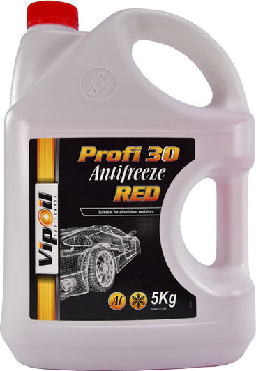 Готовий антифриз VIPOIL Profi 30 червоний -24 °C, фото 1