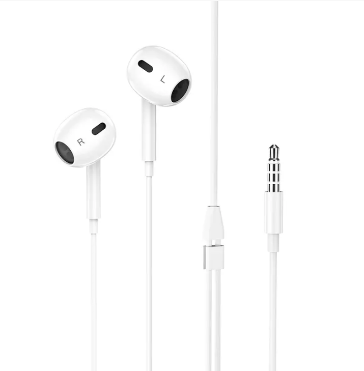 Дротові навушники гарнітура HOCO Max crystal earphones 3.5mm White (M1)