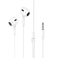 Проводные наушники гарнитура HOCO Max crystal earphones 3.5mm White (M1)