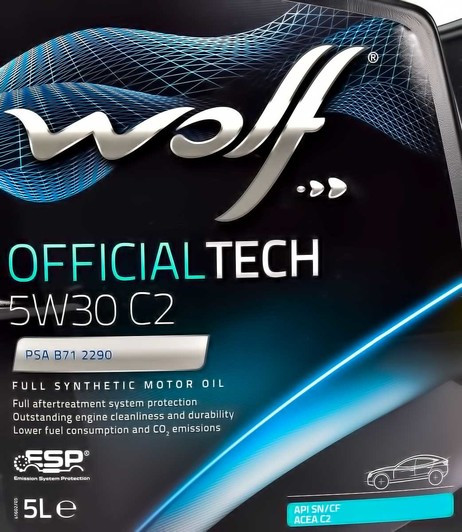 Wolf Officialtech C2 5W-30 5 л, (8309113) моторна олива, фото 1