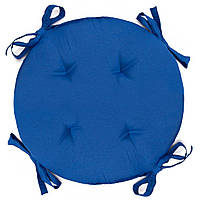 Подушка для стула, кресла, табуретки на завязках Ø 30х3 синяя