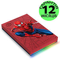 Внешний жесткий диск 2 Тб Seagate Spider-Man USB, красный, игровой, с RGB-подсветкой, для игр, ПК и ноутбука
