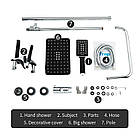 Душова система 3 в 1 з тропічним душем і змішувачем F2457 чорна хром, фото 9