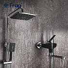 Душова система 3 в 1 з тропічним душем і змішувачем F2457 чорна хром, фото 2