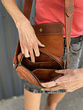Жіноча шкіряна сумка OLIVIA коньячний, фото 3