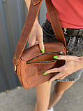 Жіноча шкіряна сумка OLIVIA коньячний, фото 5