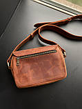 Жіноча шкіряна сумка OLIVIA коньячний, фото 7