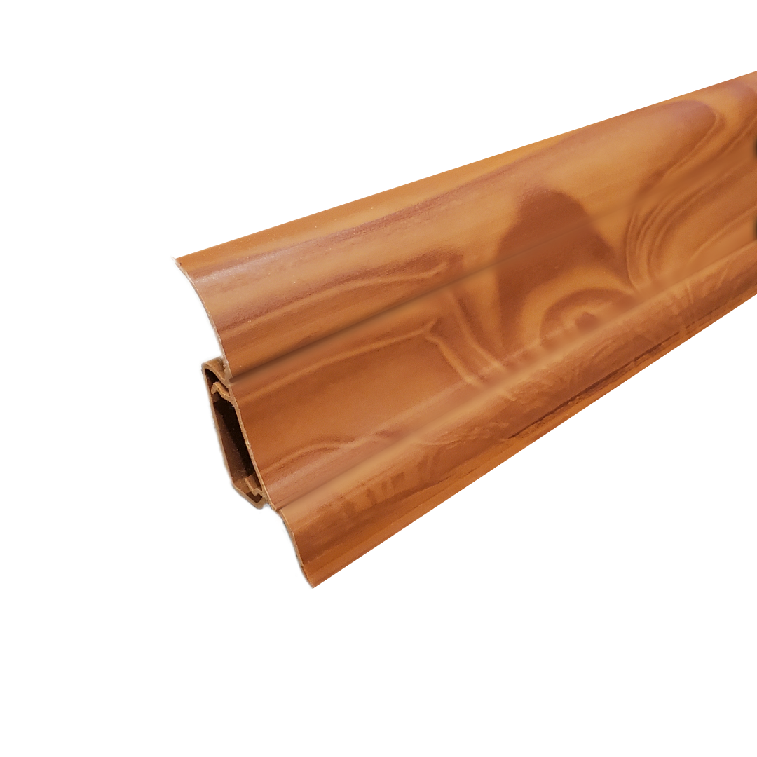 Плінтус пластиковий ТЕКО Стандарт 0010 Груша з кабельом каналом широкий по підлозі м'які краї, фото 1